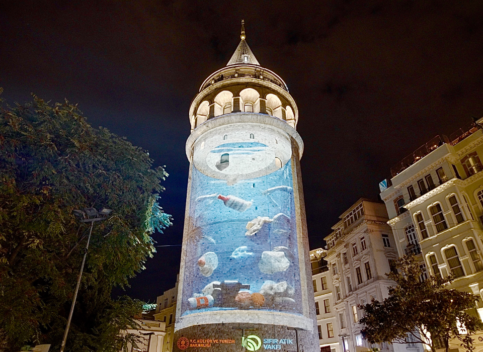 Zero Waste Message from Galata Tower