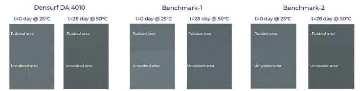 Rub-out test results