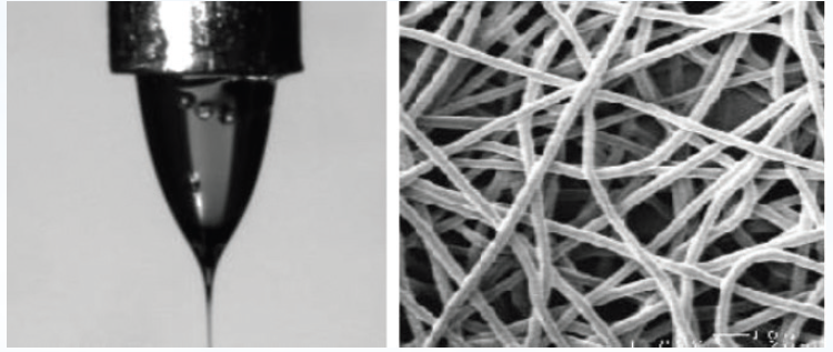 Taylor cone and nanofiber image 