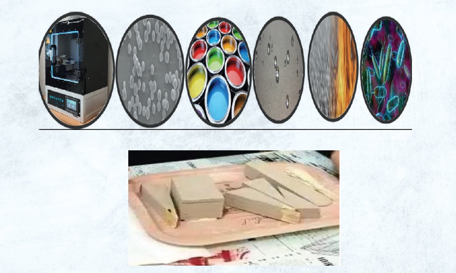 Figure 3.1. Masterbach applied wood and foam surfaces and our test processes